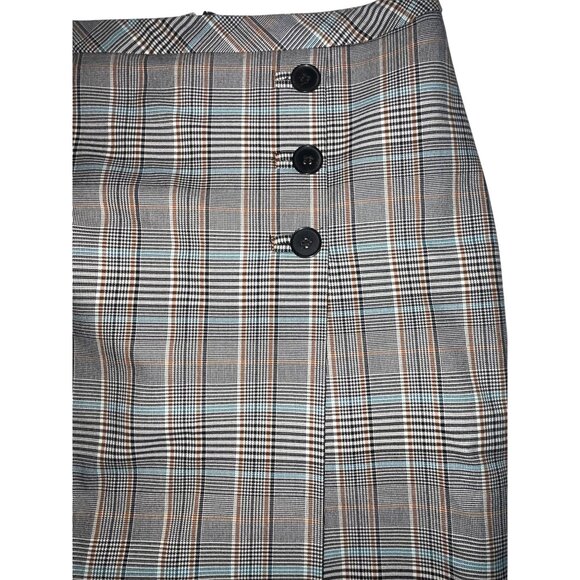 Talbots Petite Plaid Pencil Skirt Side Button Sz  2P Fully Lined Scholar Classic - Picture 2 of 9